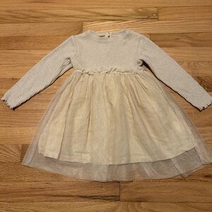 Zara Cream and Beige Kids Casual Dress